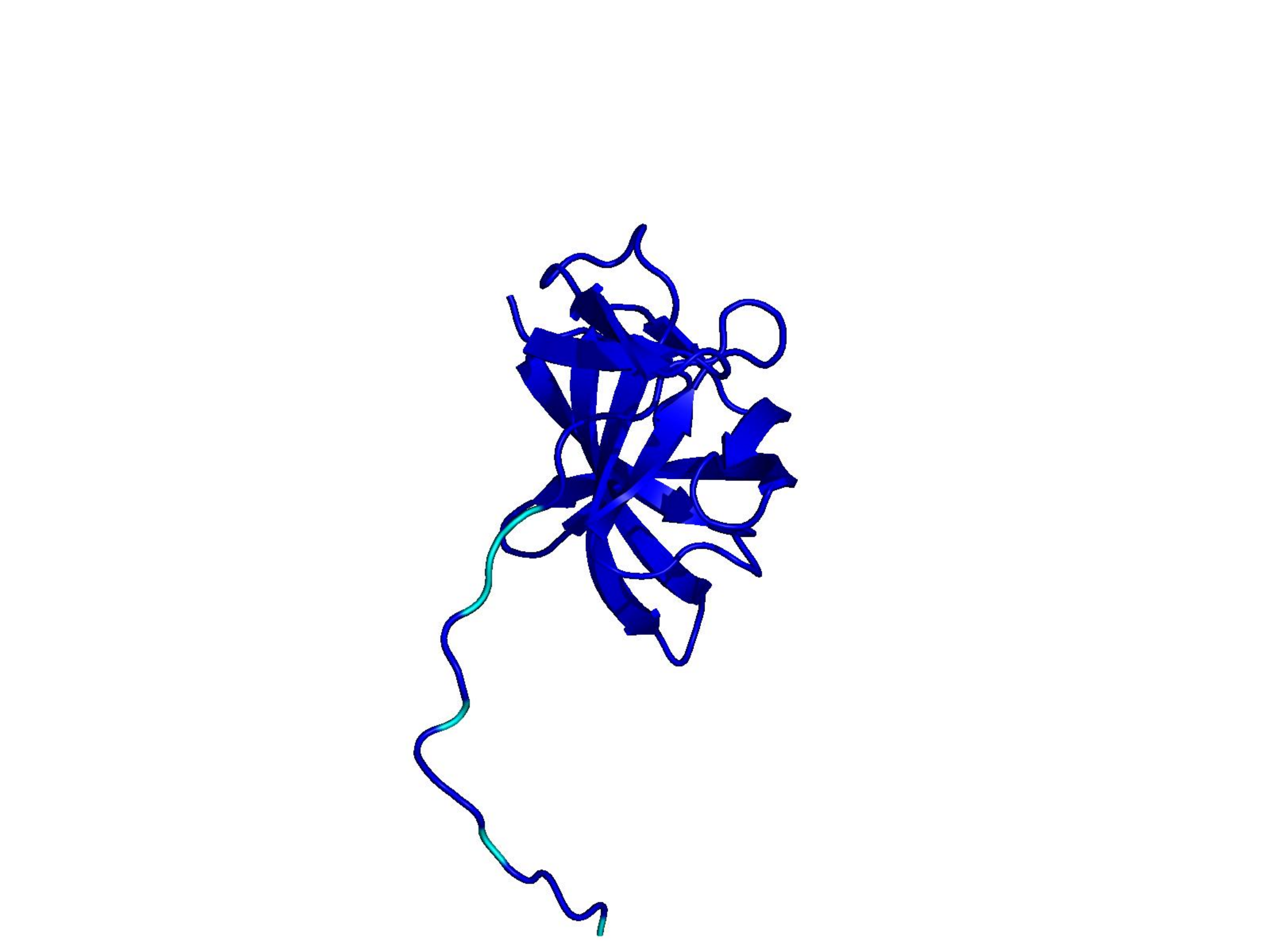 Natural CATH protein, 128 residues, high pLDDT throughout